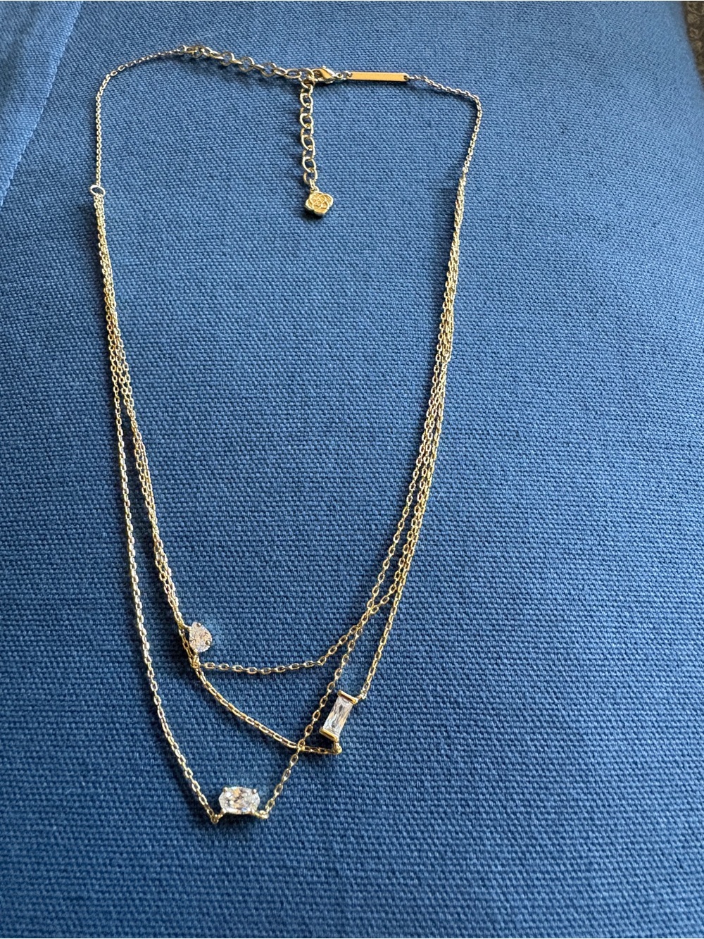 Kendra Scott New- Gold Layered Necklace with Cubic Zirconia Accents